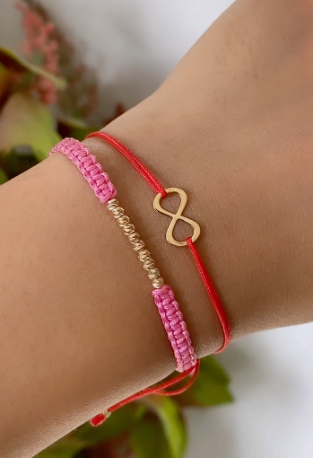 Bracalet Cordon infinity en Or 18k  avec cordon cadeau