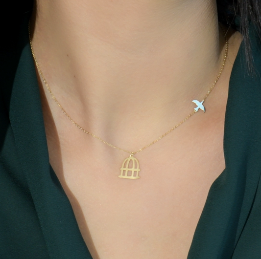 Collier Cage en Or 18K